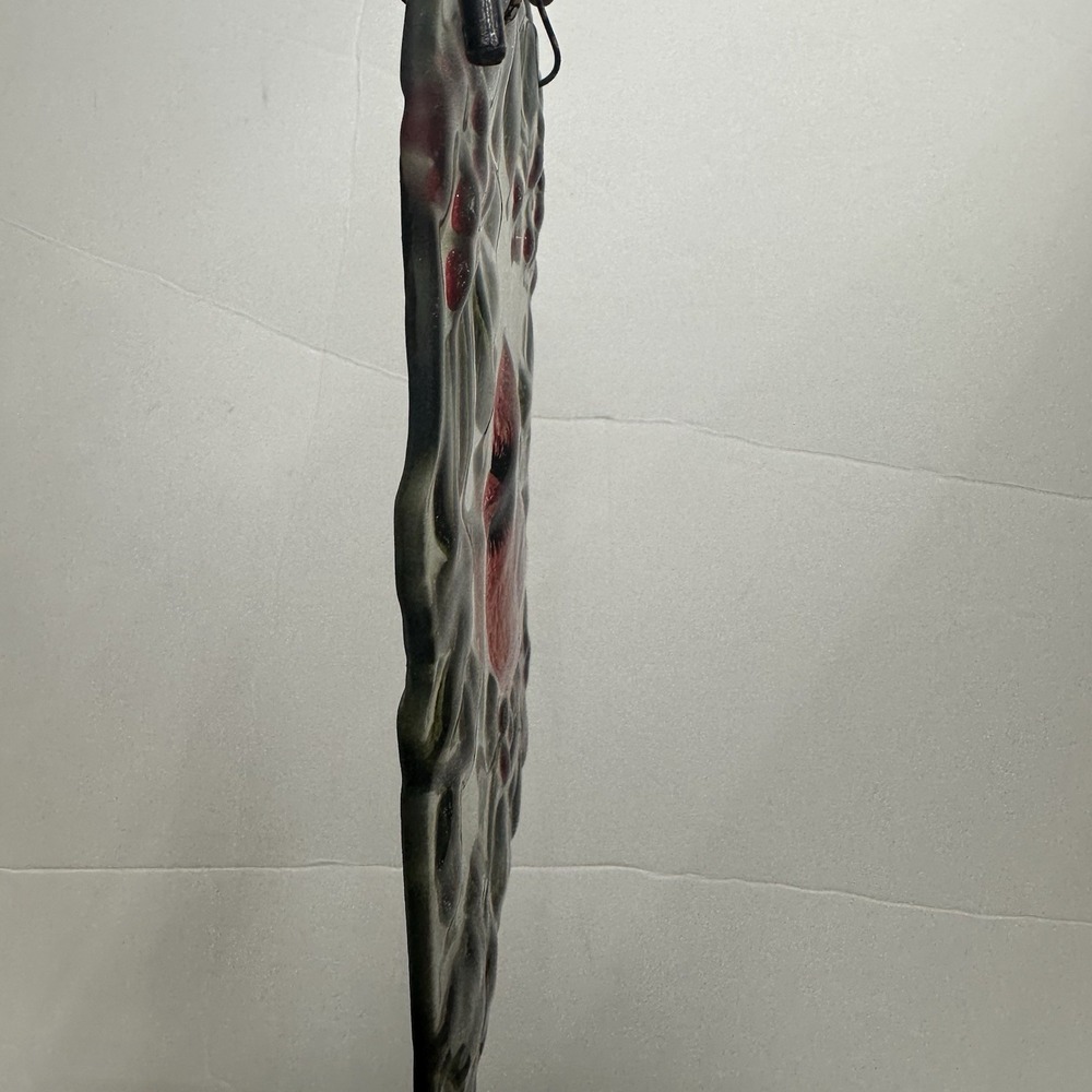 Red Cardinal Artisan Suncatcher Metal Decor Hanger 9" X 7" Holly Branch Glass - Picture 5 of 14